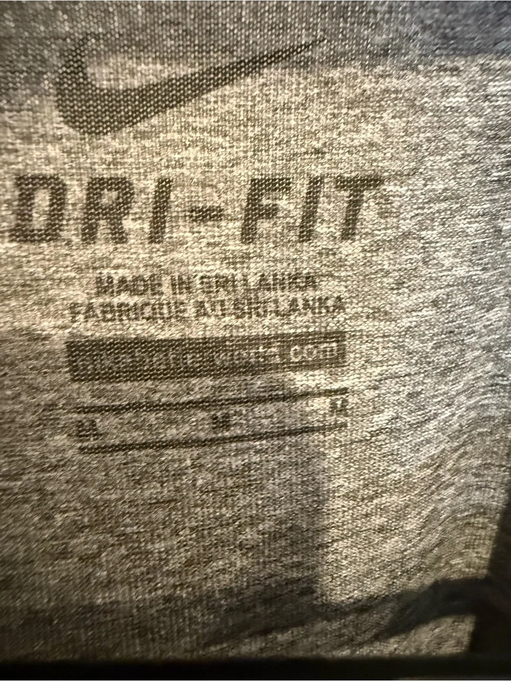 Nike Legend Long Sleeve athletic active T-shirt Gray Black Swoosh Dri Fit medium